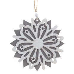GAEM Украшение новогоднее "Снежинка", L10 W10 H22 см, 3в.