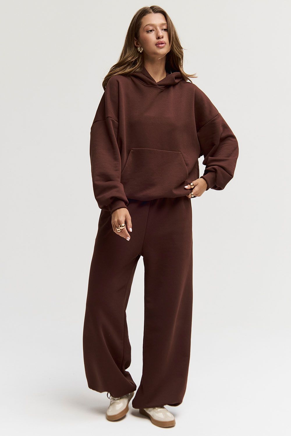 Худи свободного кроя шоколадного цвета