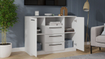 Комод для одежды с ящиками и полками Белый 3 ящика 120х51х87 см