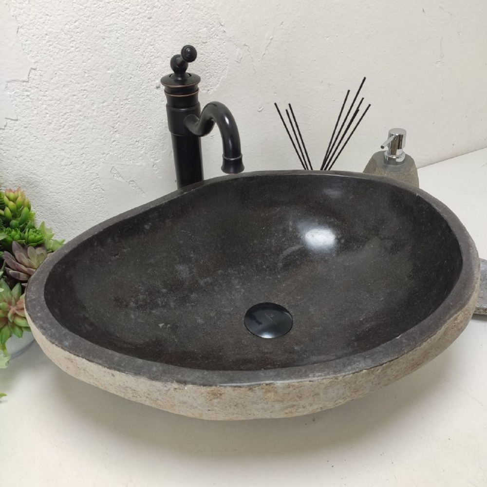 Раковина из речного камня RS-62007 (55*42*16)