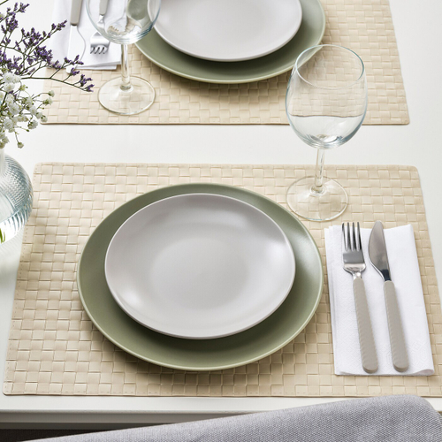 Набор тарелок IKEA FARGKLAR (ФЭРГКЛАР), Матовый светло-серый, 20 см, 4 шт
