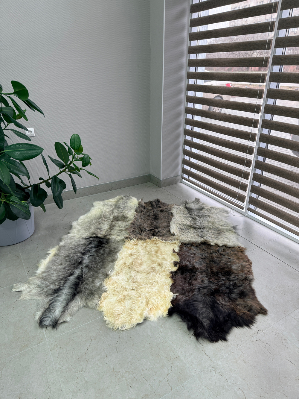 Ковер шкура козья Меховой