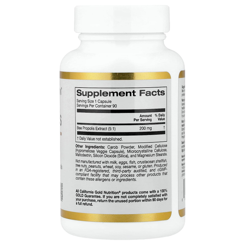 California Gold Nutrition, пчелиный прополис, 1000 мг, 90 капсул