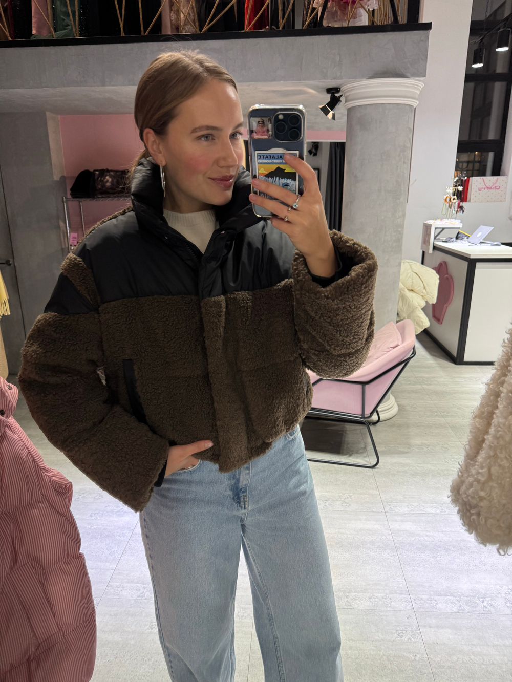 Пуховик North шоколадный