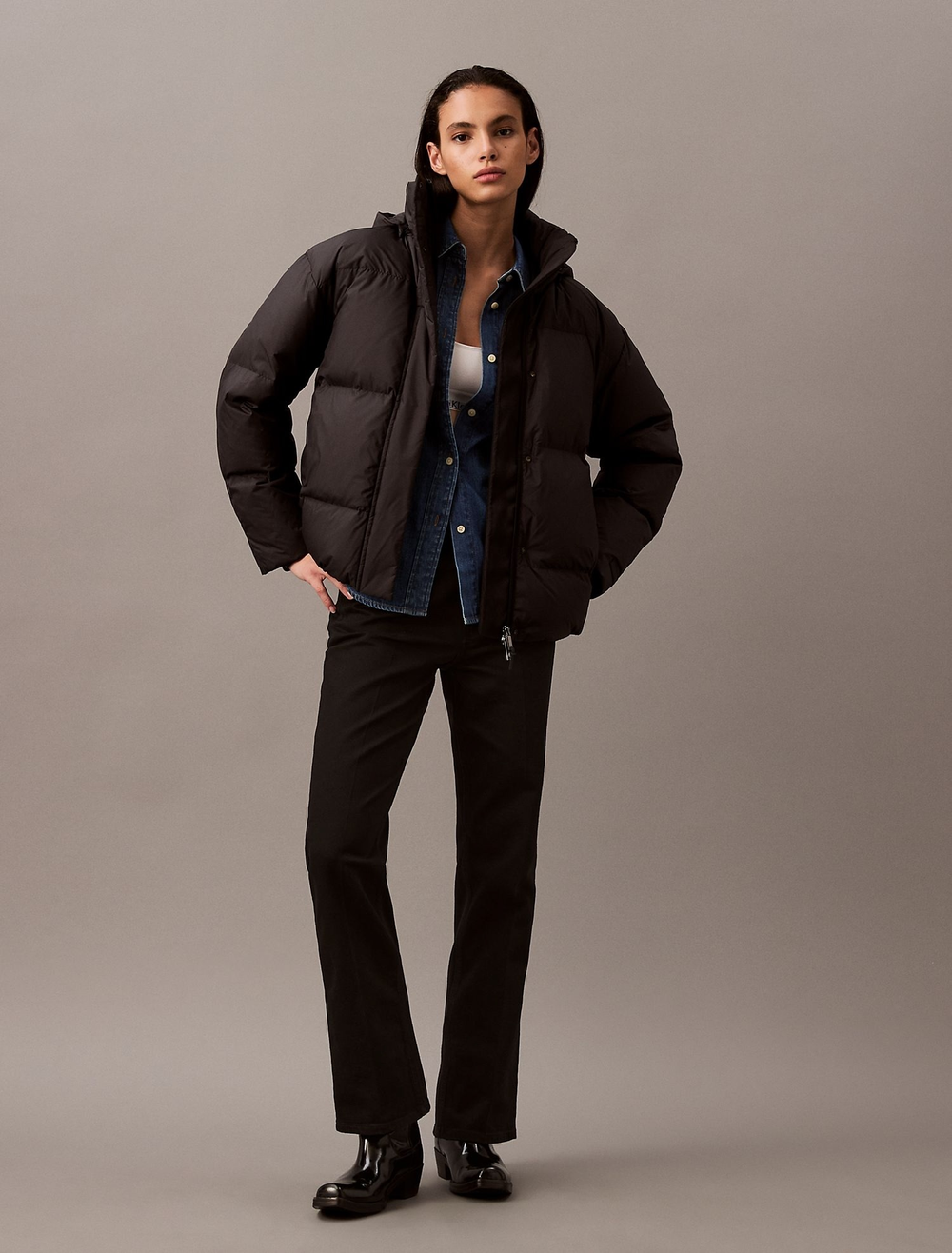 Пуховик Calvin Klein Down Hooded Puffer Black Beauty