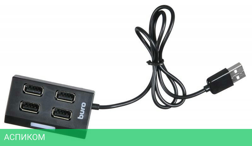 USB-хаб Buro BU-HUB4-U2.0 черный