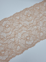 Кружево эластичное тёмно-бежевое/загар К718