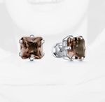 пусеты mireille с дымчатым кварцем