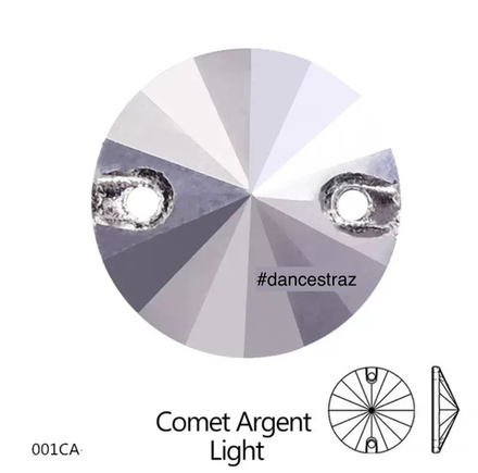 Стразы пришивные, Rivoli, Сomet Argent Light, 001CA, 16mm, (144 ea/pkg), 5A+best, (F2)