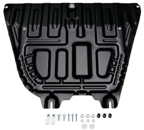 Защита картера и КПП AutoMax для Hyundai Solaris II (V - 1.4; 1.6) 2017-2020 2020-н.в./Kia Rio IV седан (V - 1.4; 1.6) 2017-2020 2020-н.в./Kia Rio X хэтчбек (V - 1.4; 1.6) 2020-н.в./Kia Rio X-Line хэтчбек (V - 1.4; 1.6) 2017-2021, сталь 1.4 мм, с крепежом, штампованная, AM.2370.1