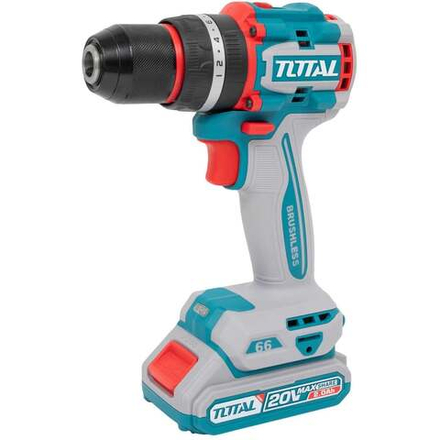 Аккумуляторная компактная бесщеточная ударная дрель-шуруповерт TOTAL TIDLI20668