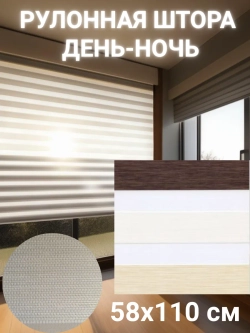 Рулонные шторы День-Ночь Зебра 58х110 см