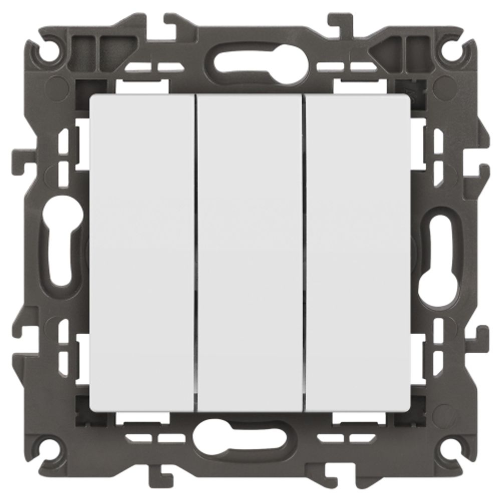 Выключатель ЭРА Elegance 14-1107-01М тройной, 10АХ-250В, белый матовый