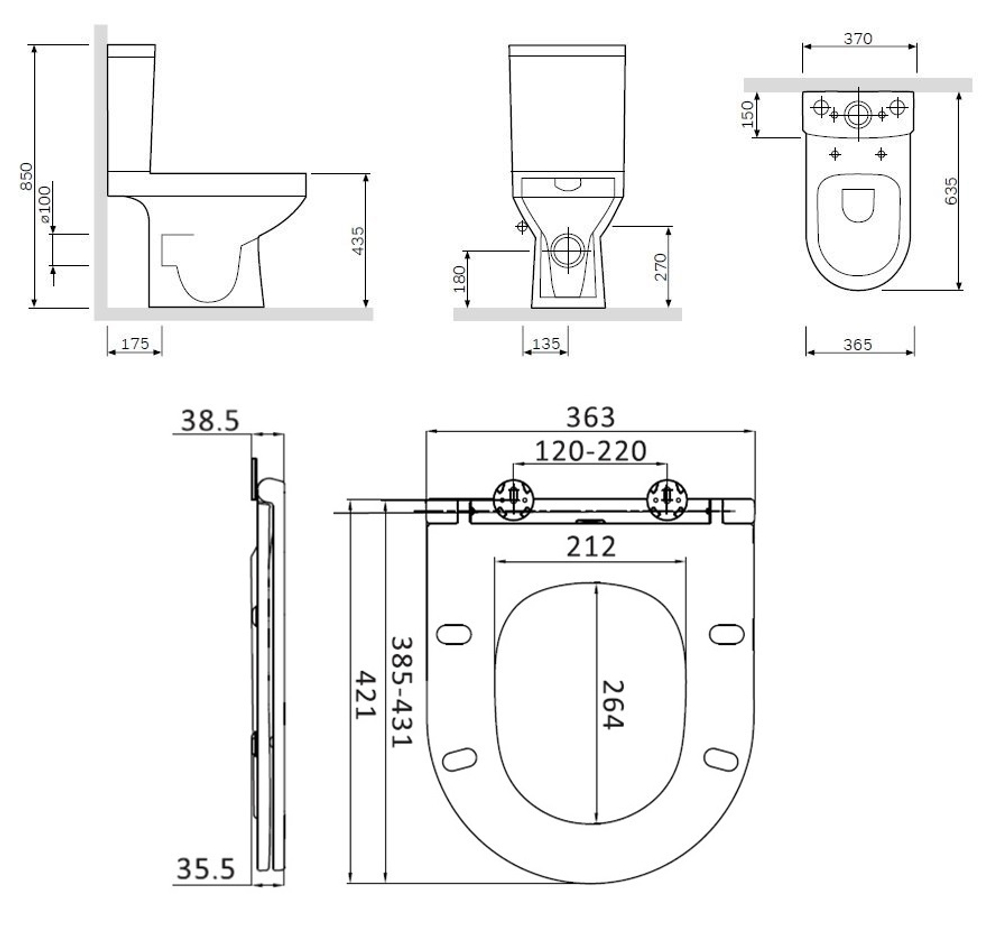 Комплект для ванной комнаты AM.PM Spirit CK70DC белая, хром