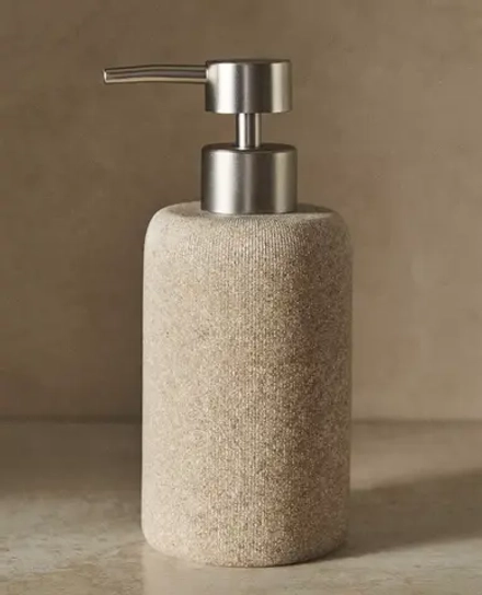 ZARA HOME ДОЗАТОР ДЛЯ ЖИДКОГО МЫЛА ИЗ СМОЛЫ, БЕЖЕВЫЙ