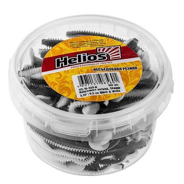 Виброхвост несъедоб. Shaggy 3,35'/8,5 см Black & White 100шт. (HS-16-023-N) Helios