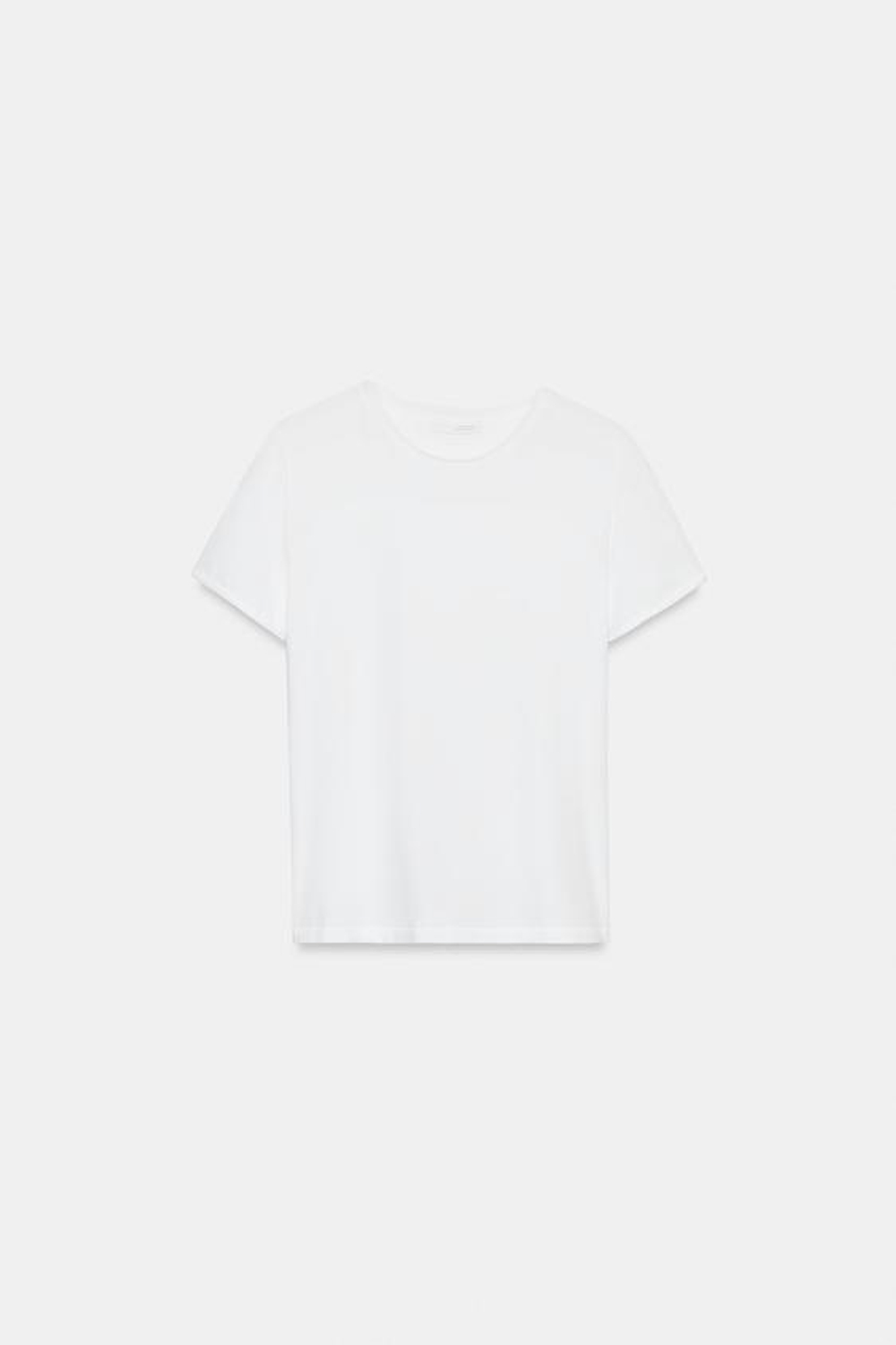 ZARA ФУТБОЛКА С КОРОТКИМИ РУКАВАМИ И ЭФФЕКТОМ ПОТЕРТОСТИ, БЕЛЫЙ