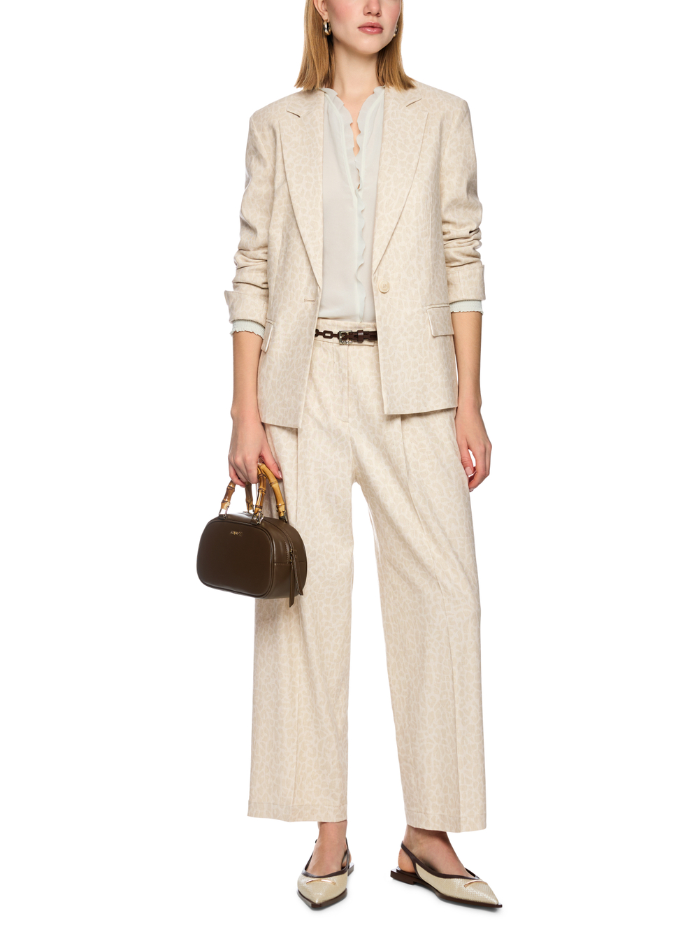 Блейзер из вискозы и льна