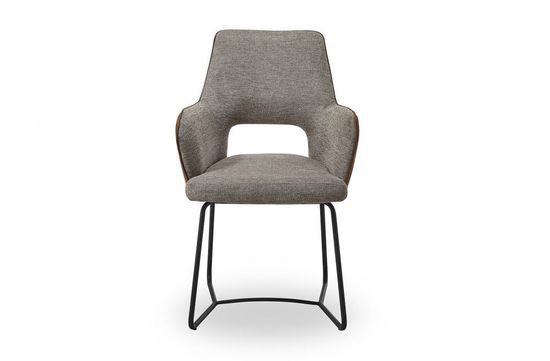 Стул мягкий обеденный с подлокотниками Krup 2 серый