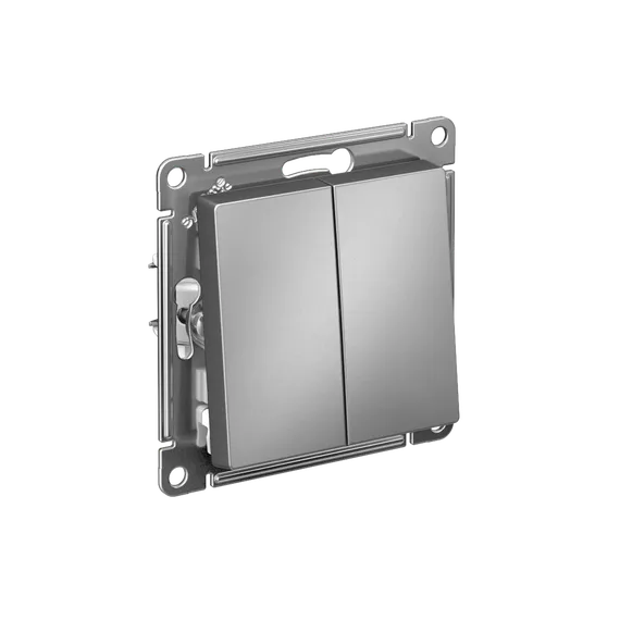 Выключатель 2-кл. СП AtlasDesign 10А IP20 (сх. 5) 10AX механизм сталь SE ATN000951