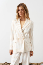 1858 Жакет женский (молочный полоска)