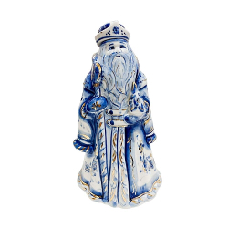 Штоф "Дед Мороз" кобальт с золотом