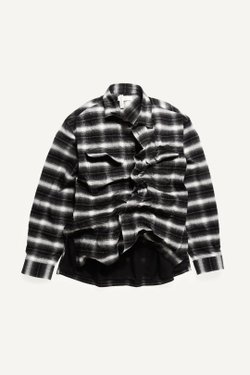 H&M - Glenn Martens Рубашка в клетку из фольгированной фланели, черный