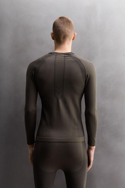 ZARA ТЕРМОФУТБОЛКА ДЛЯ КАТАНИЯ НА ЛЫЖАХ, КОРИЧНЕВЫЙ