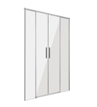 Дверь душевая раздвижная 130x190 GROSSMAN GR-D130Fl профиль хром стекло прозрачное 6 мм