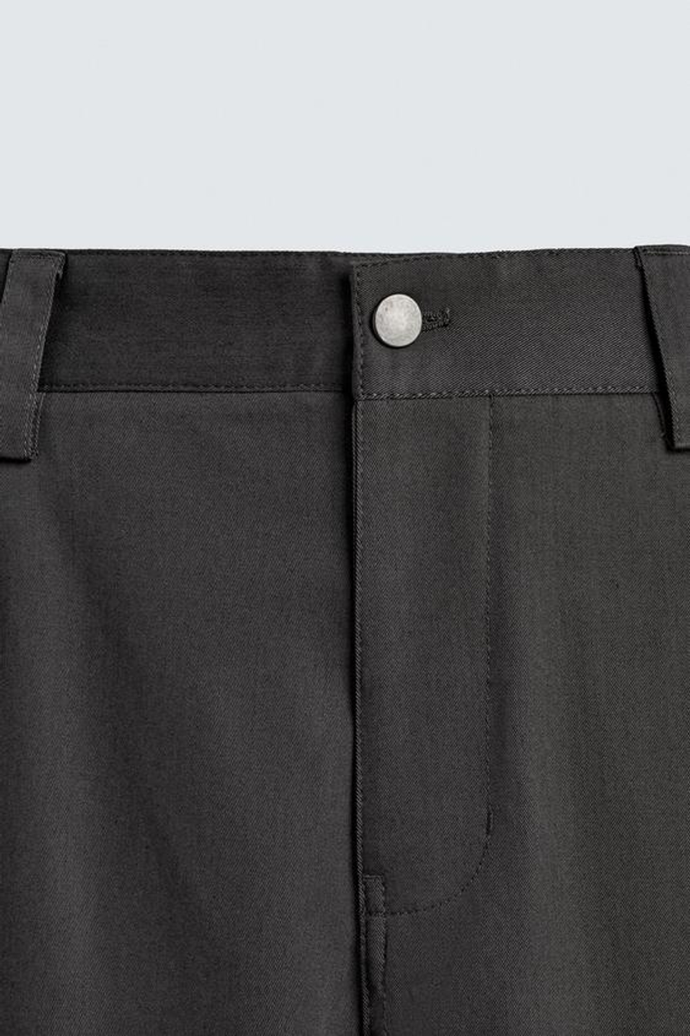 ZARA УКОРОЧЕННЫЕ БРЮКИ WIDE FIT, АНТРАЦИТОВО-СЕРЫЙ