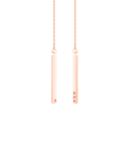 Серьги-продёвки из серебра со вставками из розово-коричневых фианитов