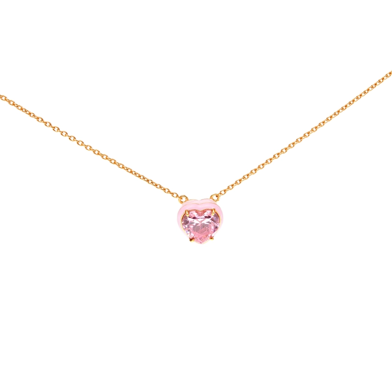 Колье Сердце Макарон – Малина