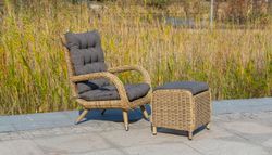 "Толедо" кресло плетеное с подушками, цвет соломенный