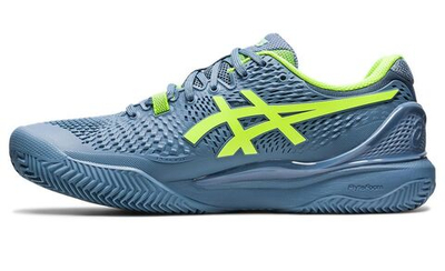 Мужские кроссовки теннисные Asics Gel-Resolution 9 Clay - steel blue/hazard green