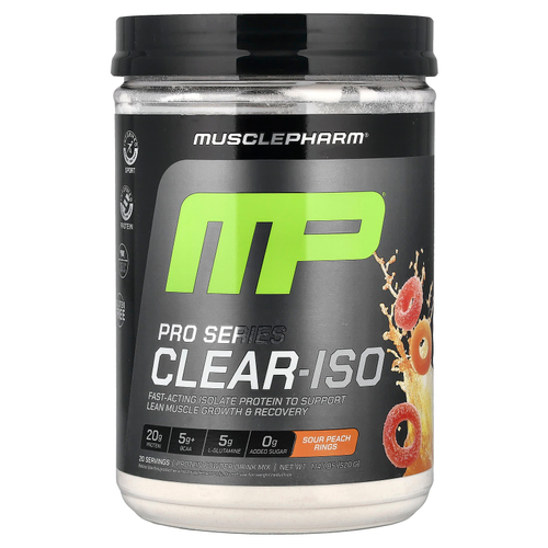 MusclePharm, Pro Series Clear-ISO, протеиновая смесь для приготовления напитка, кусочки кислого персика, 520 мг (1,14 фунта)
