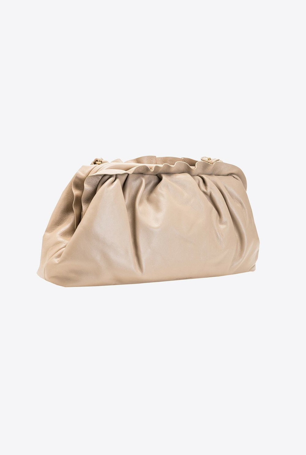 CHAIN CLUTCH BAG FRAIMED BEIGE - cuban sand