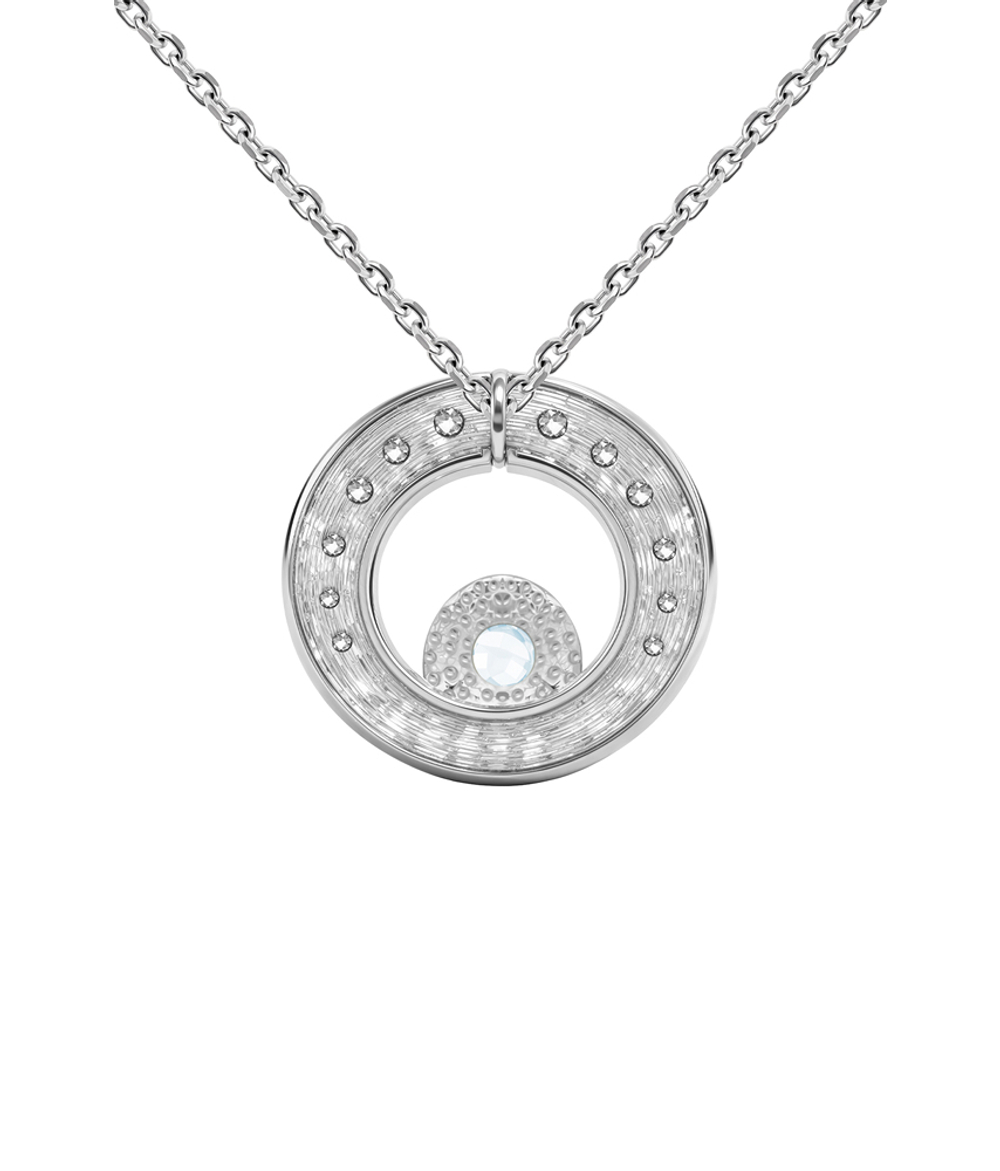 Подвес малый из серебра со вставками из топаза и бесцветных фианитов