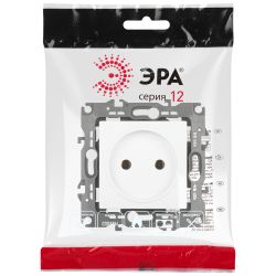 Розетка ЭРА Серия 12 12-2105-01М , 2P, 16А-250В, белый матовый