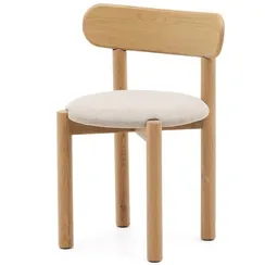 Стул Nebai, бежевый шенилл, массива дуба светлый