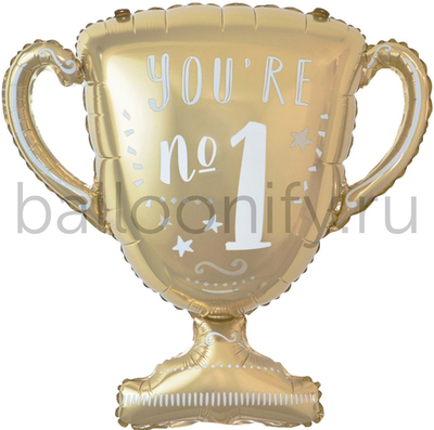 Шар (31''/79 см) Фигура, Кубок Чемпиона, Ты №1, Золото, 1 шт.