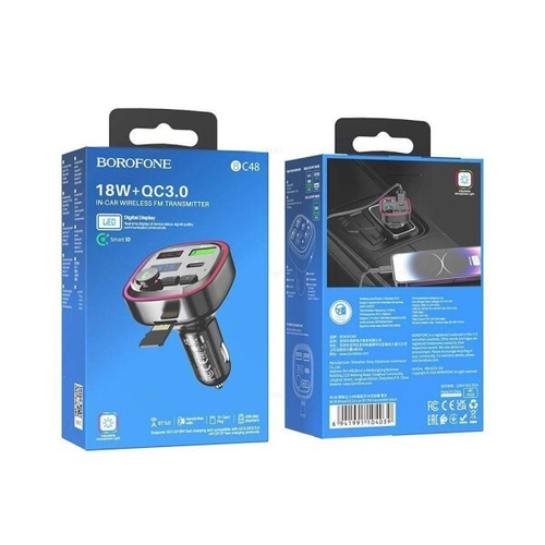 Модулятор (FM трансмиттер) USB 18W+QC3.0 (BOROFONE)