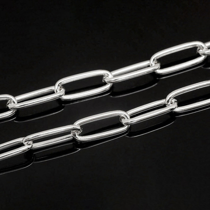 Цепочка, цвет серебро (родий), размер звена 10*4 мм, цена за 50 см