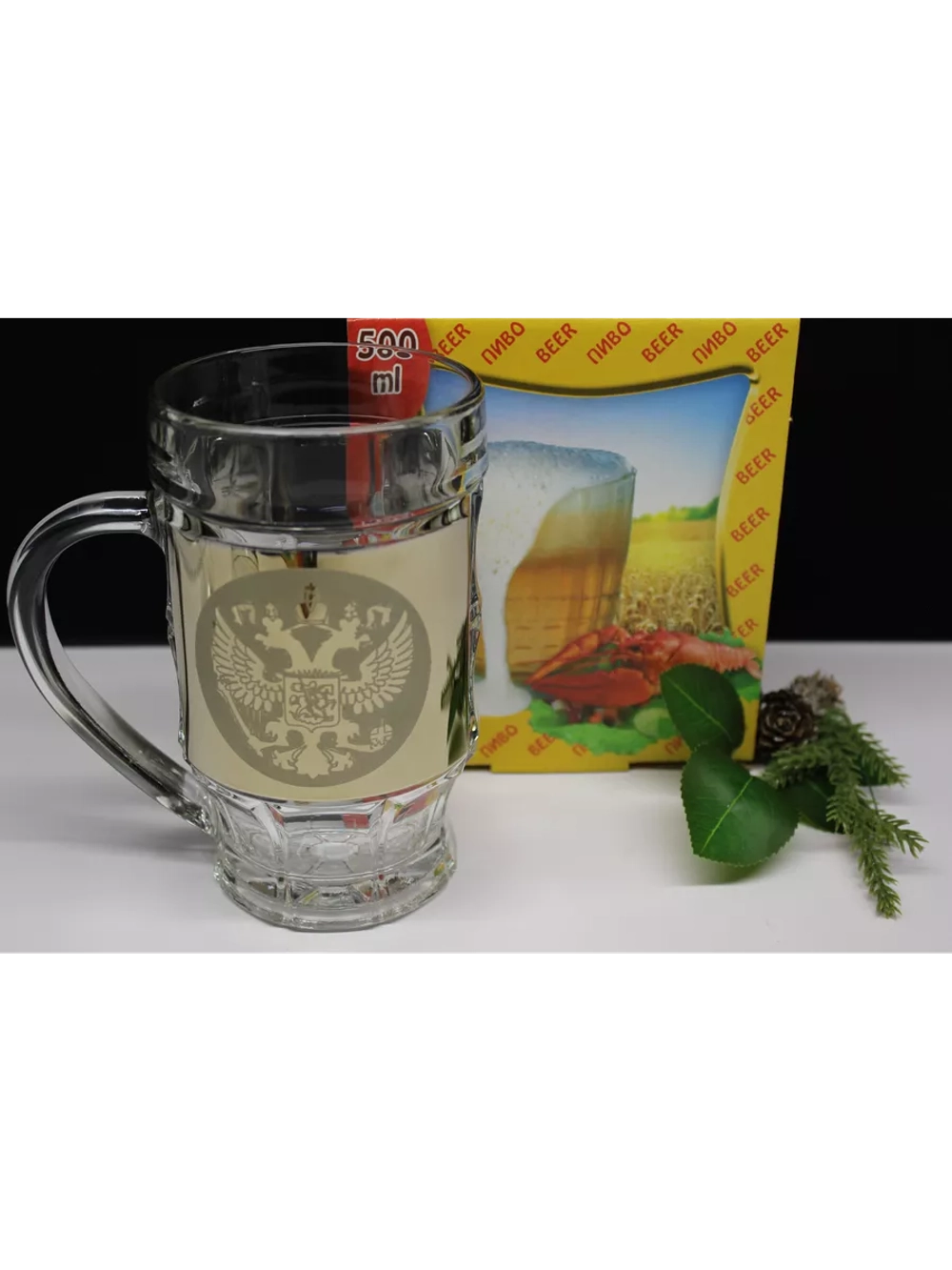 Кружка пивная "Герб" 1шт 500мл