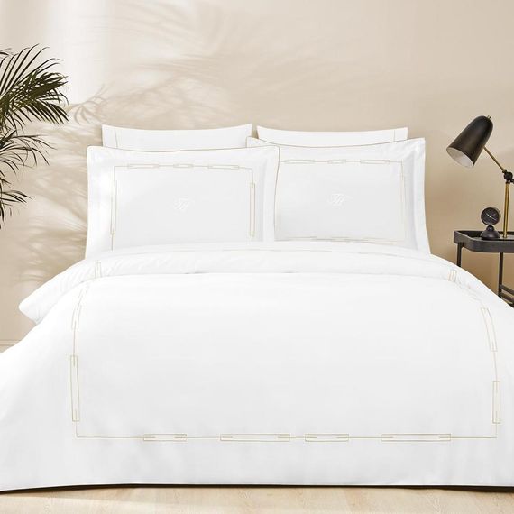 Постельное белье CHANEL кремовый - бежевый сатин делюкс TIVOLYO HOME Турция