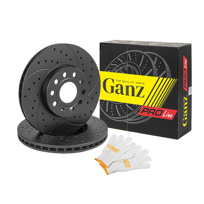 Диск тормозной GANZ передний перфорированный PRO-Line с покрытием (комплект - 2 шт) VAG+Skoda all 03 / Vent D=288mm Арт.: GIJ10017S