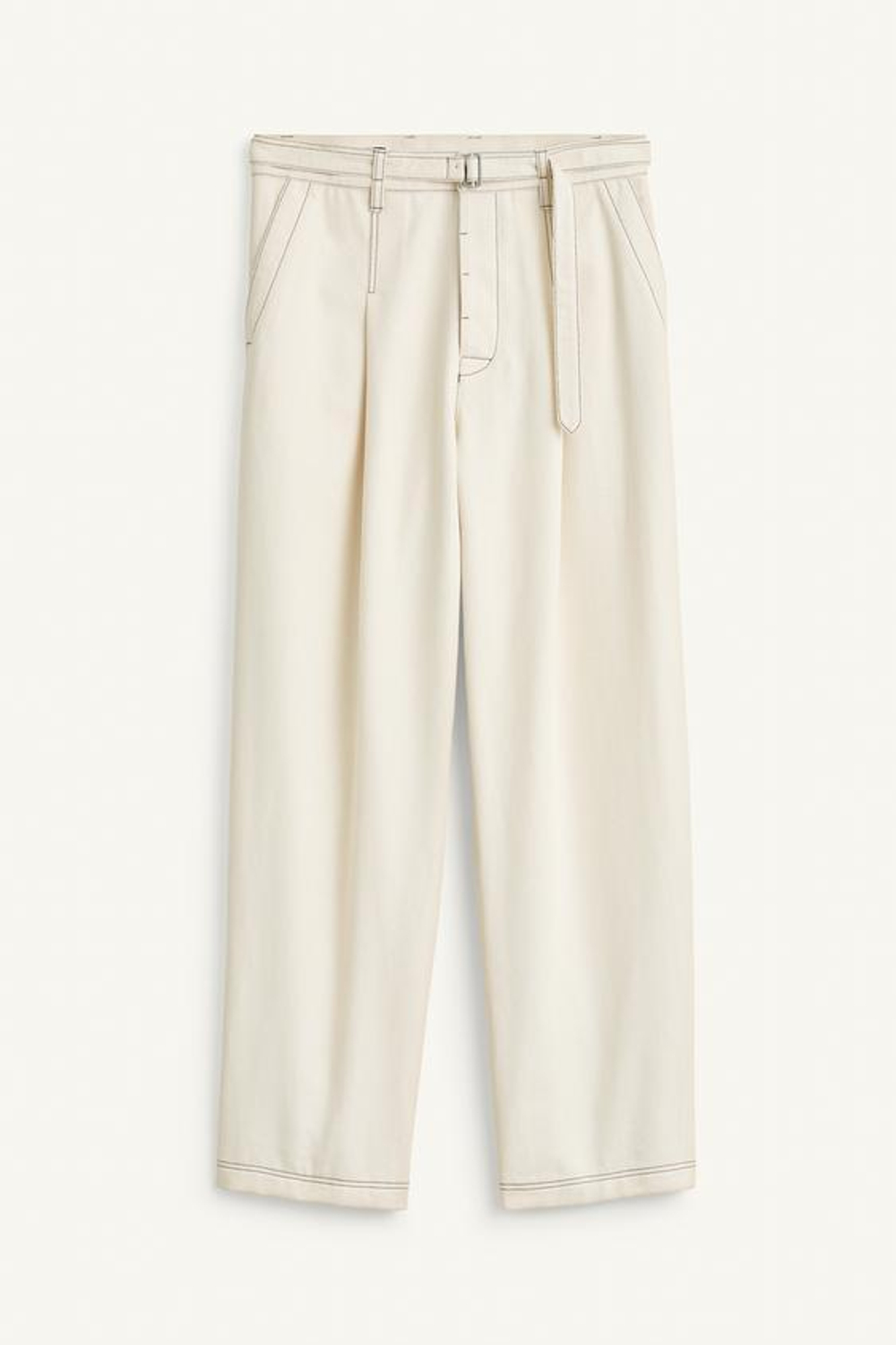 ZARA ПРЯМЫЕ БРЮКИ СВОБОДНОГО КРОЯ, ЭКРЮ