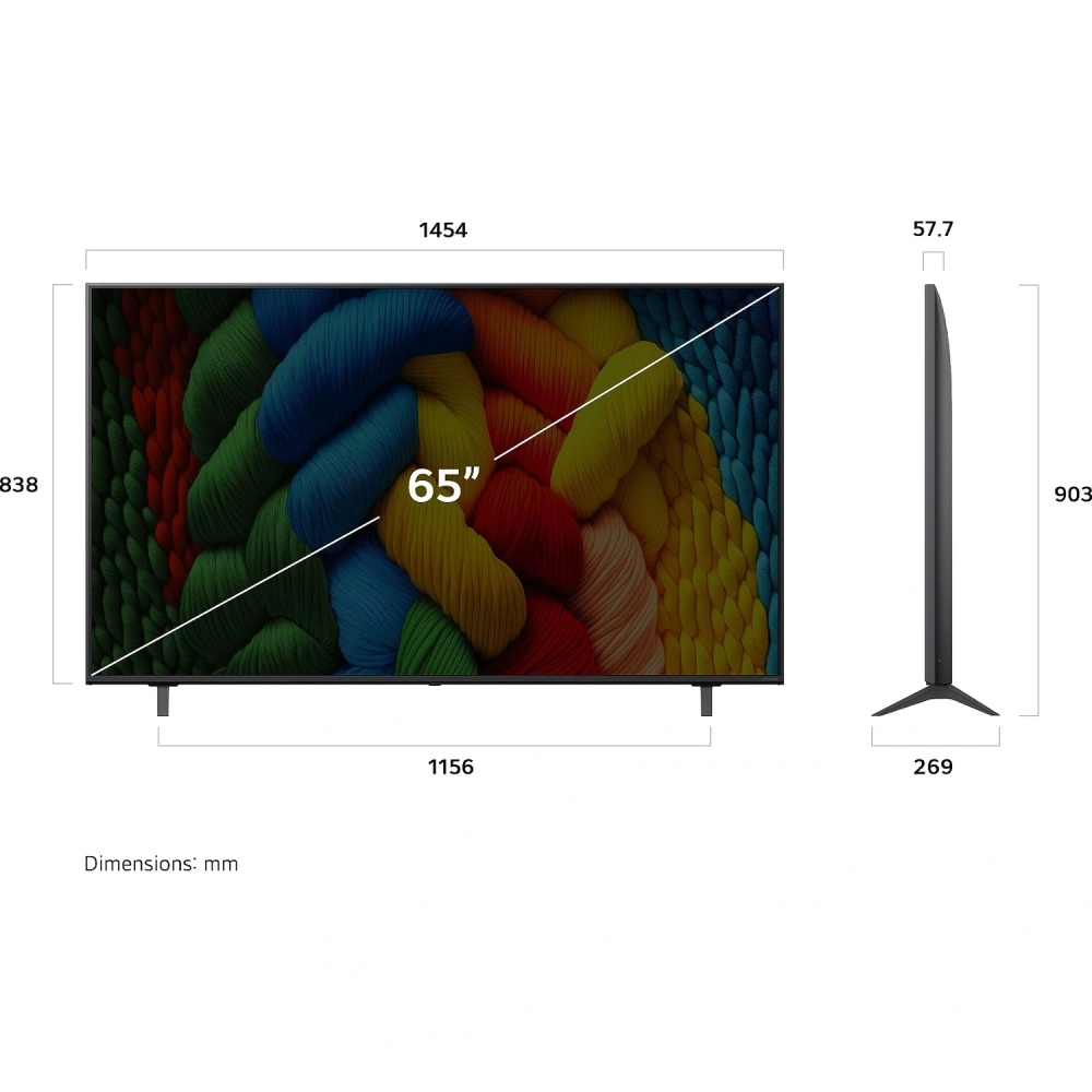 Телевизор LG 65NANO80A6B.ARUG 65" 4K UltraHD NanoCell черный