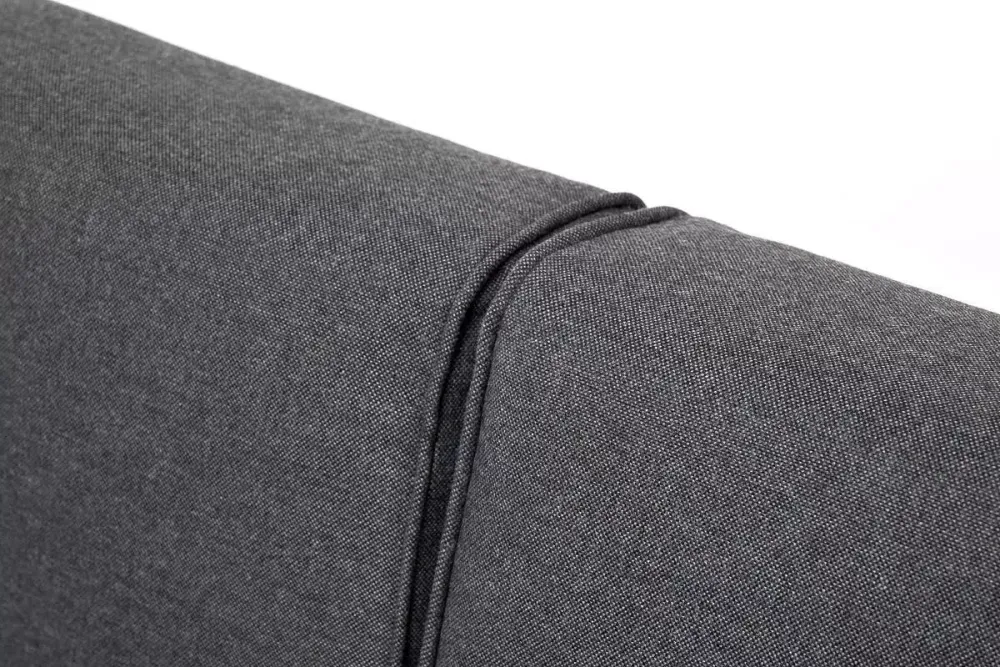 "Канны" левый модуль плетеный из роупа, каркас алюминий темно-серый (RAL7024) муар, роуп темно-серый круглый, ткань темно-серая 027