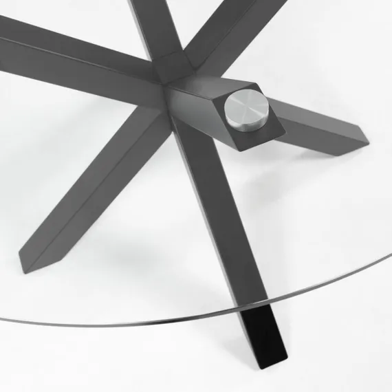 Журнальный столик Argo Ø82 см, стекло, черные ножки