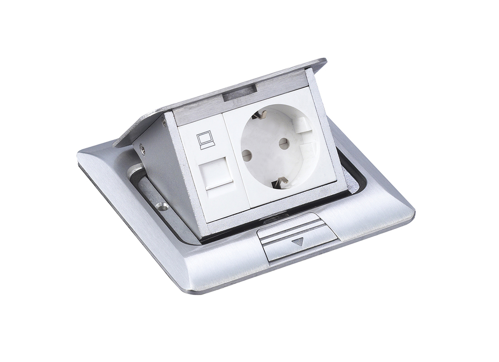 Выдвижной блок на 3 модуля,  алюминий